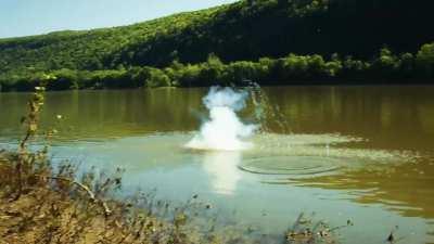 Throwing one pound of sodium metal into a river