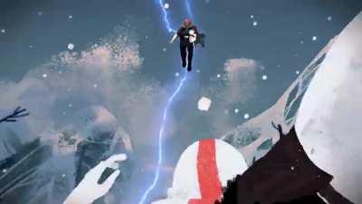 not sure if this has been posted before but: this is thor vs kratos and atreus animation made by khammy vilaysing on youtube