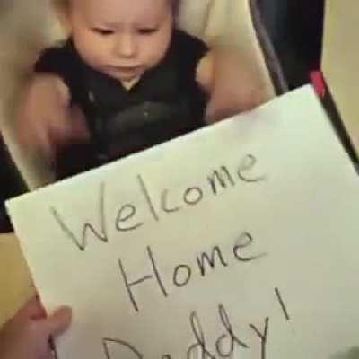 To greet daddy