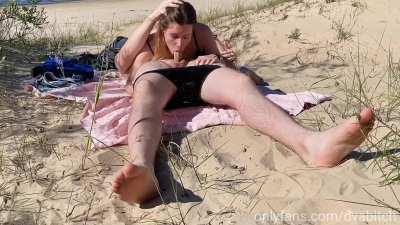 Slut Getting Mouth Fucked at the Nudist Beach