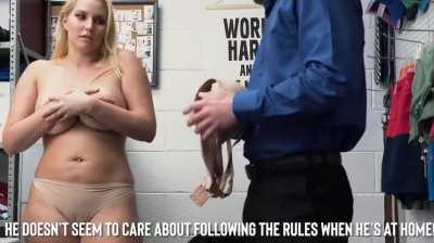 Busty Blonde MILF Strip-searched and Blackmailed By Her Own Son For Shoplifting [Part 1/2]