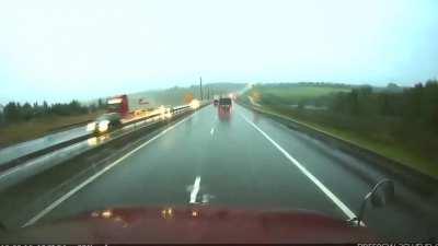 Brake failure + Rain = Crash