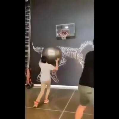 What could go wrong throwing a yoga ball in an office space