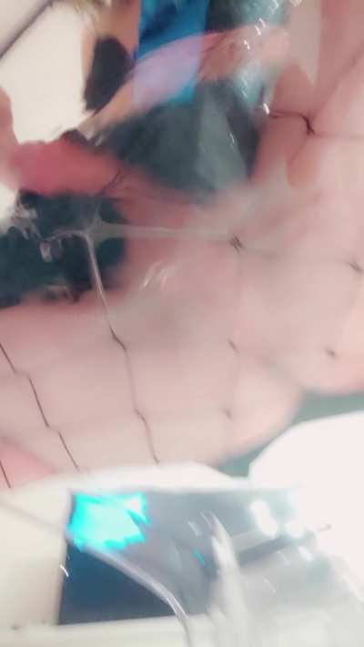 Peeing on my chair do you like the view?💦