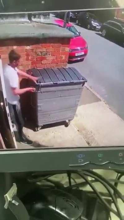 Dude gets caught pooping, force to take his crap somewhere else.