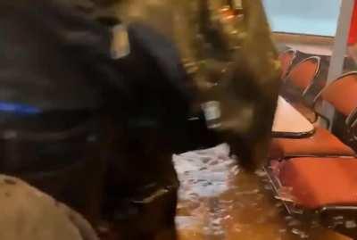 Huge wave hits windows of German commuter ferry