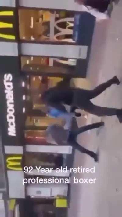 To beat up an old man