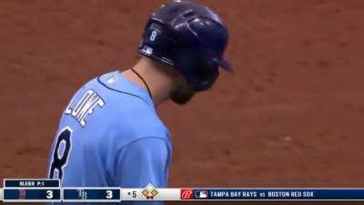 [Highlight] Rays refuse to stay down - Rex Sox change pitchers, and Blier's first pitch immediately goes for an RBI single from Brandon Lowe to tie the game back up.