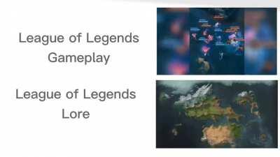 League of Legends Gameplay vs Lore meme (yt: pwned)