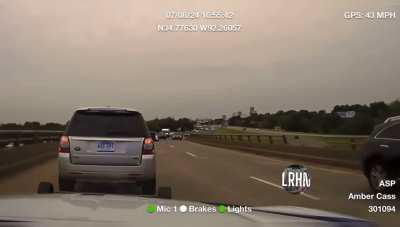 Trooper pits wrong way driver into innocent motorist (July 2024) (Little Rock, AR)