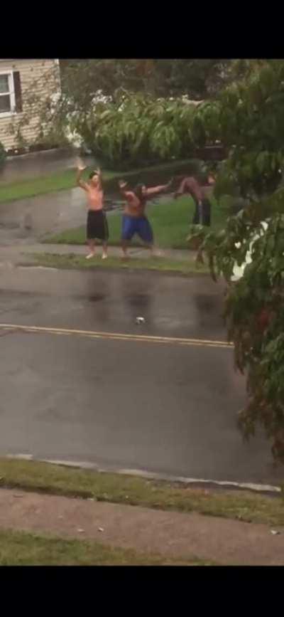 You're never too old for a good puddle splash!