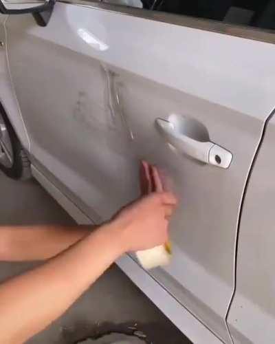 The car just goes back into place.