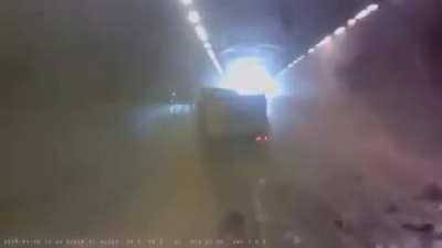 A horrible car crash at the highway.