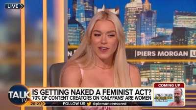 Piers Morgan asks OnlyFans influencer Elle Brooke whether she worries her future children might see her racy content online one day.

Elle: 