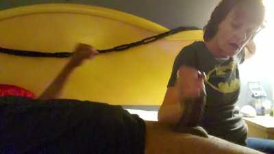 Getting a quickie from room cleaning.