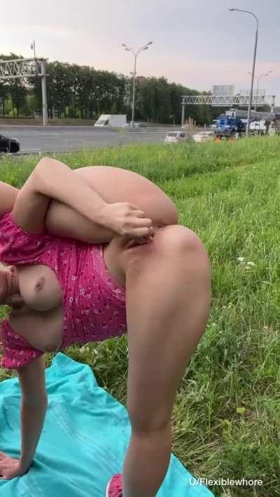 When i want to cum i go outside and masturbate, that's the easiest way to get an orgasm for me