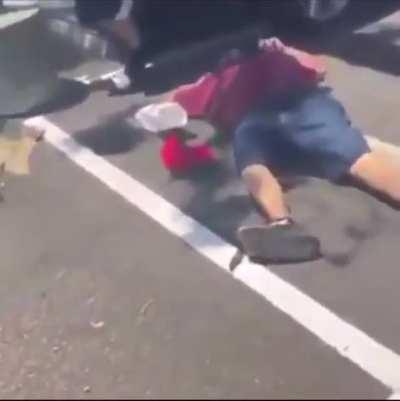 Don’t stand close to…drifting objects. Man obliterated by drifting pickup.