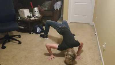 I have posted a similar video but was asked to do a pushup and scuttle (I did my best lol) towards the camera, enjoy