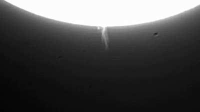 A Sun Plume - 1.5 times the size of Earth