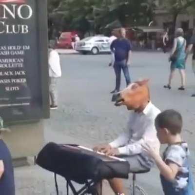 The way he looks back at them