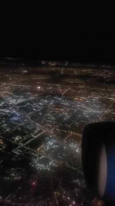 Landing at LAX at 9:30 last night. The whole city was exploding