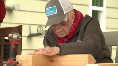 Former President Jimmy Carter is 97 years old and working with Habitat For Humanity