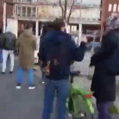 Queue waiting for a vaccination, vaccination-center in Hamburg, Germany
