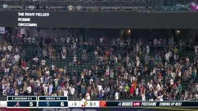 [Highlight] [Highlight] Robbie Grossman hits a 2-run homer to complete the Braves' 5-run comeback in the top of the ninth against the Mariners.