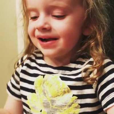 Daughter pretends to like mom's spaghetti