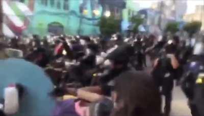 The moment Seattle police instigate a riot over a pink umbrella (seriously). Protest was 100% peaceful before. Share this! Police are already lying about what happened.