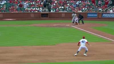 [Highlight] [Highlight] Third base stays hot defensively, as Nolan Arenado cleanly picks a slow bouncer and gets the runner at first