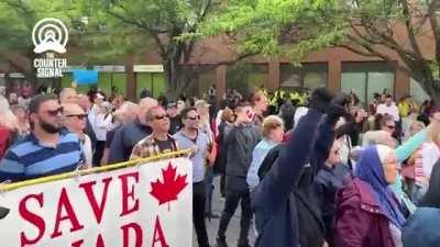 Muslims and Christians unite on the streets of Ottawa, trampling various Pride flags while chanting 