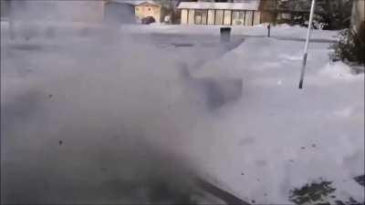 Setting off fireworks all over his body