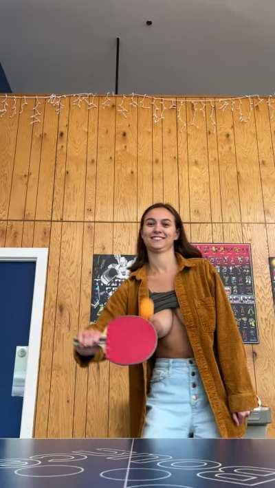 High stakes game at the ping pong bar