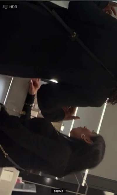 Asian MILF and white milf starring at my big gorilla bulge white milf jaw drops to floor after seeing it 