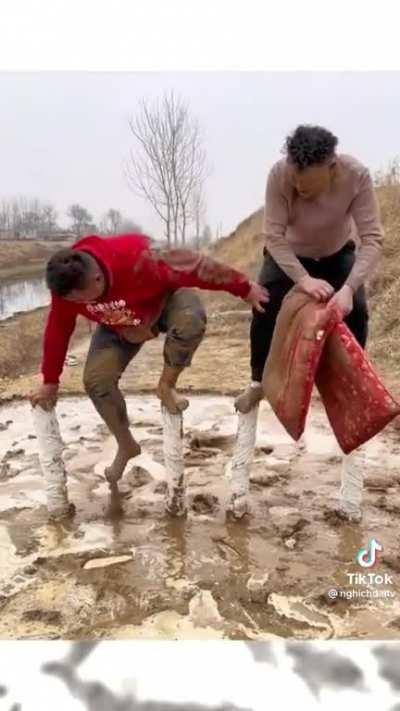 Him and the boys while she thinks he's out there cheating on her