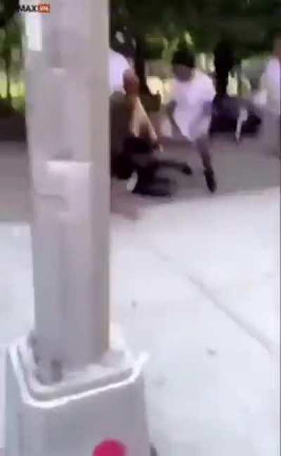 Black mob attacking white kid for being white.