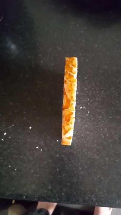 a piece of bread falling over on beat