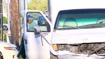 Semi truck gets hit by speeding car