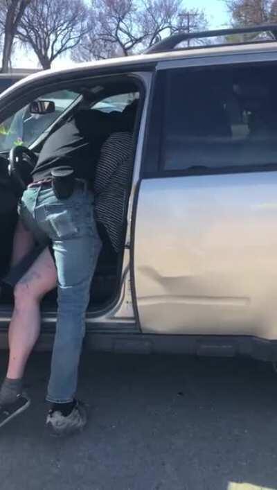 Guard catches shoplifter. Turns into the messiest attempt at an arrest.