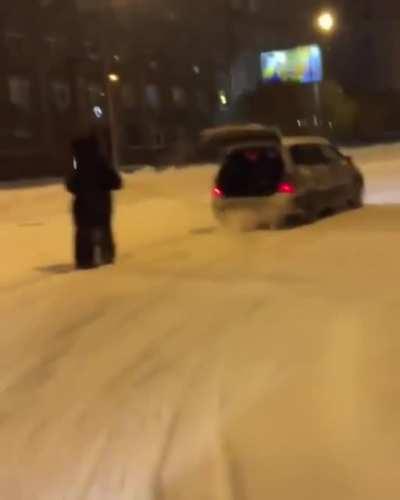 Just testing out the recent snowfall in Novosibirsk, Russia
