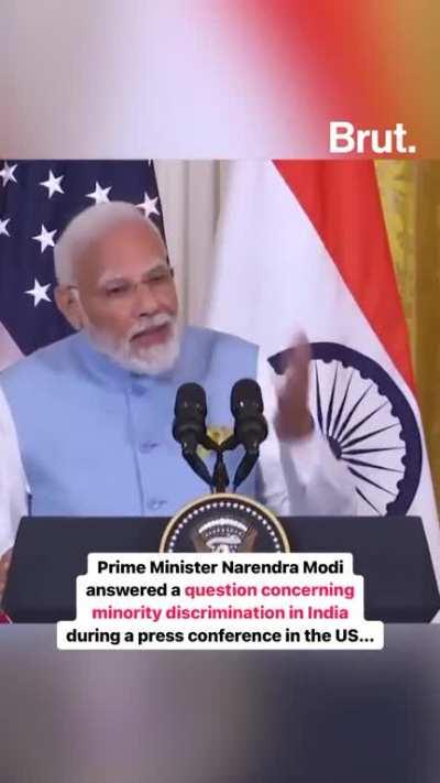 Modi's response to question about minority rights and free speech in India asked by a Wall Street Journal reporter