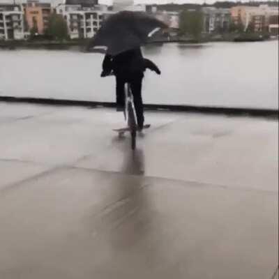 Well, at least one of them stayed dry.