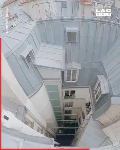 Modern day Charlie Chaplin - rooftop parkour.