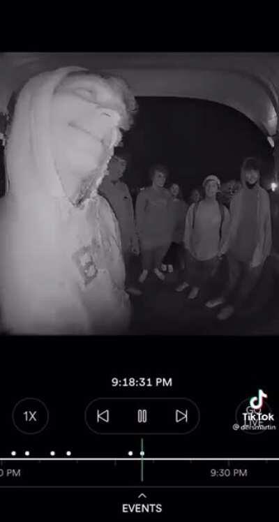 The boys wake up Mrs. Biff