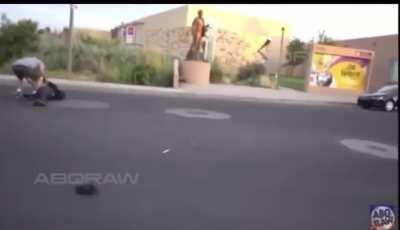 Attacking someone with a gun (no gore, dude lives)