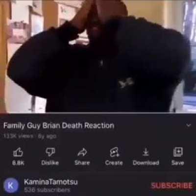Brain just died, the family guy has fallen 