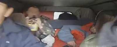 Russian astronauts returning from the ISS