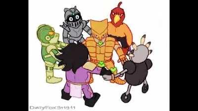 Everybody gangsta until Star Platinum goes lalalala in time stop