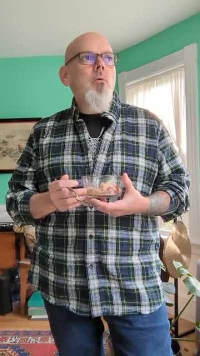 Eating potato salad in September